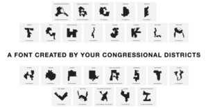 Someone made a font out of gerrymandered congressional districts